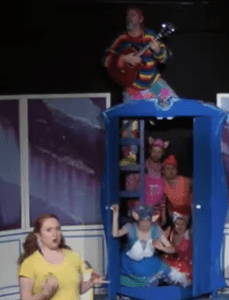 Lawrence O´Connor as Noah in Mervyn Peake´s Noah´s Ark - singing and playing guitar on top of the crow´s nest - cupboard
